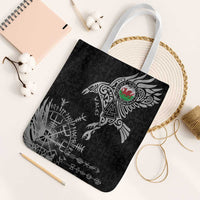 Wales Viking Ravens Tote Bag Vegvisir Runes Pattern - Wonder Print Shop