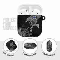 Finland Viking Ravens AirPods Case Vegvisir Runes Pattern - Wonder Print Shop
