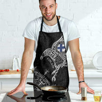 Finland Viking Ravens Apron Vegvisir Runes Pattern - Wonder Print Shop
