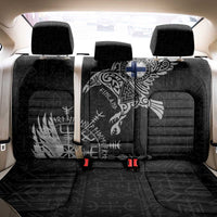 Finland Viking Ravens Back Car Seat Cover Vegvisir Runes Pattern - Wonder Print Shop