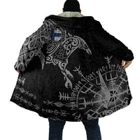 Finland Viking Ravens Cloak Vegvisir Runes Pattern - Wonder Print Shop