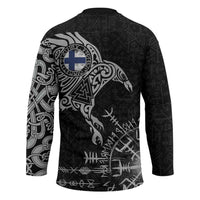 Finland Viking Ravens Hockey Jersey Vegvisir Runes Pattern - Wonder Print Shop