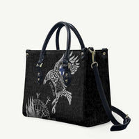 Finland Viking Ravens Leather Bag Vegvisir Runes Pattern - Wonder Print Shop