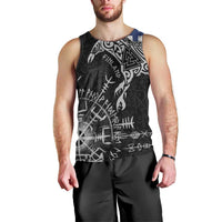 Finland Viking Ravens Men Tank Top Vegvisir Runes Pattern - Wonder Print Shop