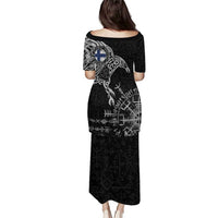 Finland Viking Ravens Puletasi Vegvisir Runes Pattern - Wonder Print Shop