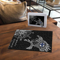 Finland Viking Ravens Puzzle Vegvisir Runes Pattern - Wonder Print Shop