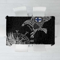 Finland Viking Ravens Tablecloth Vegvisir Runes Pattern - Wonder Print Shop