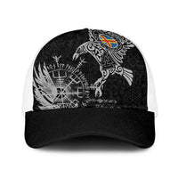 Aland Viking Ravens Baseball Net Cap Vegvisir Runes Pattern - Wonder Print Shop