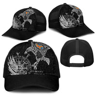 Aland Viking Ravens Baseball Net Cap Vegvisir Runes Pattern - Wonder Print Shop