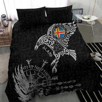 Aland Viking Ravens Bedding Set Vegvisir Runes Pattern - Wonder Print Shop