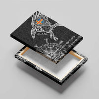 Aland Viking Ravens Canvas Wall Art Vegvisir Runes Pattern - Wonder Print Shop