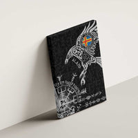 Aland Viking Ravens Canvas Wall Art Vegvisir Runes Pattern - Wonder Print Shop