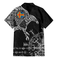 Aland Viking Ravens Family Matching Mermaid Dress and Hawaiian Shirt Vegvisir Runes Pattern - Wonder Print Shop
