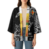 Aland Viking Ravens Kimono Vegvisir Runes Pattern - Wonder Print Shop