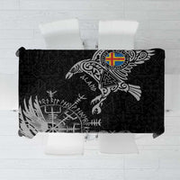 Aland Viking Ravens Tablecloth Vegvisir Runes Pattern - Wonder Print Shop
