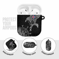 Iceland Viking Ravens AirPods Case Vegvisir Runes Pattern - Wonder Print Shop