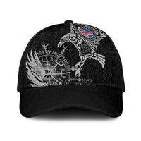Iceland Viking Ravens Baseball Net Cap Vegvisir Runes Pattern - Wonder Print Shop