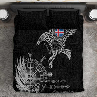 Iceland Viking Ravens Bedding Set Vegvisir Runes Pattern - Wonder Print Shop