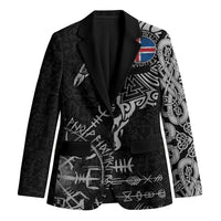 Iceland Viking Ravens Blazer Vegvisir Runes Pattern - Wonder Print Shop