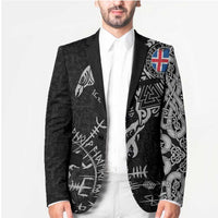Iceland Viking Ravens Blazer Vegvisir Runes Pattern - Wonder Print Shop