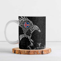 Iceland Viking Ravens Ceramic Mug Vegvisir Runes Pattern - Wonder Print Shop