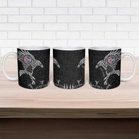 Iceland Viking Ravens Ceramic Mug Vegvisir Runes Pattern - Wonder Print Shop