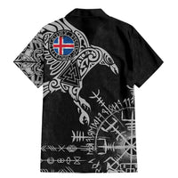 Iceland Viking Ravens Family Matching Mermaid Dress and Hawaiian Shirt Vegvisir Runes Pattern - Wonder Print Shop