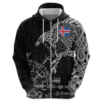 Iceland Viking Ravens Hoodie Vegvisir Runes Pattern - Wonder Print Shop