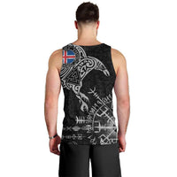 Iceland Viking Ravens Men Tank Top Vegvisir Runes Pattern - Wonder Print Shop