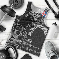 Iceland Viking Ravens Men Tank Top Vegvisir Runes Pattern - Wonder Print Shop