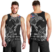 Iceland Viking Ravens Men Tank Top Vegvisir Runes Pattern - Wonder Print Shop