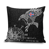 Iceland Viking Ravens Pillow Cover Vegvisir Runes Pattern - Wonder Print Shop