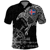 Iceland Viking Ravens Polo Shirt Vegvisir Runes Pattern - Wonder Print Shop