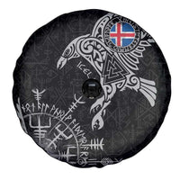 Iceland Viking Ravens Spare Tire Cover Vegvisir Runes Pattern - Wonder Print Shop