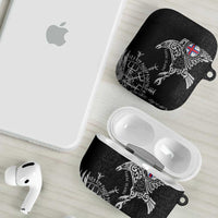 Faroe Islands Viking Ravens AirPods Case Vegvisir Runes Pattern - Wonder Print Shop