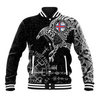 Faroe Islands Viking Ravens Baseball Jacket Vegvisir Runes Pattern - Wonder Print Shop