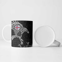 Faroe Islands Viking Ravens Ceramic Mug Vegvisir Runes Pattern - Wonder Print Shop