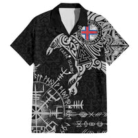 Faroe Islands Viking Ravens Family Matching Off Shoulder Maxi Dress and Hawaiian Shirt Vegvisir Runes Pattern - Wonder Print Shop