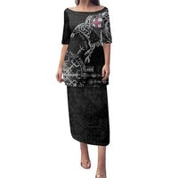 Faroe Islands Viking Ravens Family Matching Puletasi and Hawaiian Shirt Vegvisir Runes Pattern - Wonder Print Shop
