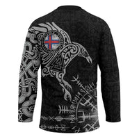 Faroe Islands Viking Ravens Hockey Jersey Vegvisir Runes Pattern - Wonder Print Shop