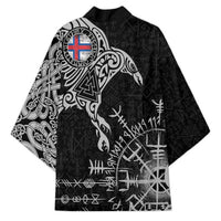 Faroe Islands Viking Ravens Kimono Vegvisir Runes Pattern - Wonder Print Shop