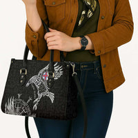 Faroe Islands Viking Ravens Leather Bag Vegvisir Runes Pattern - Wonder Print Shop