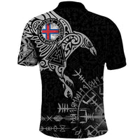 Faroe Islands Viking Ravens Polo Shirt Vegvisir Runes Pattern - Wonder Print Shop