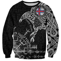 Faroe Islands Viking Ravens Sweatshirt Vegvisir Runes Pattern - Wonder Print Shop