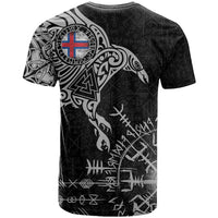 Faroe Islands Viking Ravens T Shirt Vegvisir Runes Pattern - Wonder Print Shop