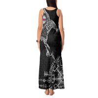 Faroe Islands Viking Ravens Tank Maxi Dress Vegvisir Runes Pattern - Wonder Print Shop