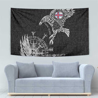 Faroe Islands Viking Ravens Tapestry Vegvisir Runes Pattern - Wonder Print Shop