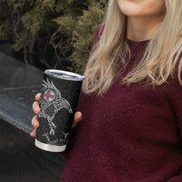 Faroe Islands Viking Ravens Tumbler Cup Vegvisir Runes Pattern - Wonder Print Shop