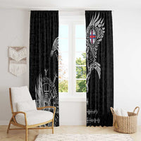 Faroe Islands Viking Ravens Window Curtain Vegvisir Runes Pattern - Wonder Print Shop