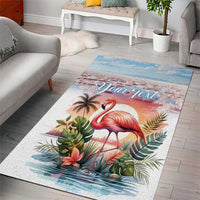 Personalized Bonaire Caribbean Flamingo Area Rug Pink Salt Flats - Wonder Print Shop